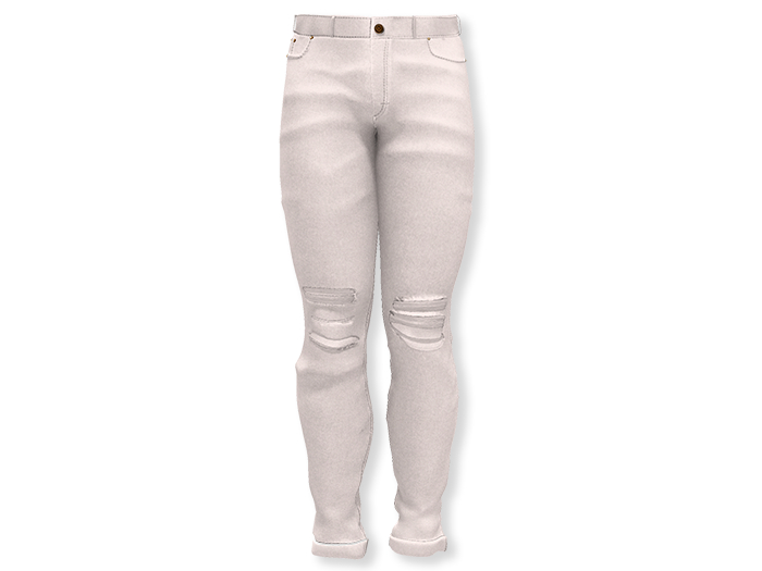 MINIMAL - Ripped Jeans White