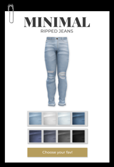 Second Life Marketplace - MINIMAL - Ripped Jeans FATPACK