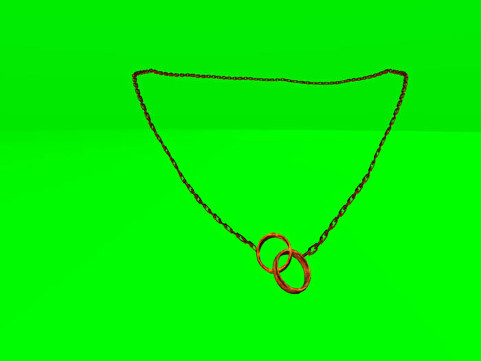 Mesh Men's Necklace with Rings Flame