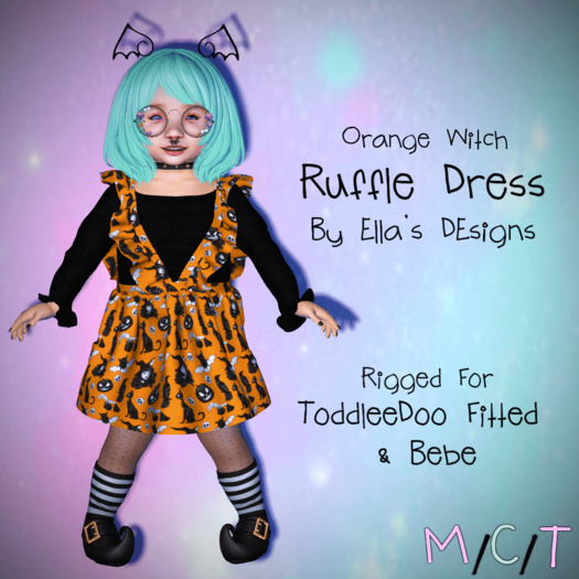 [ED] Orange Witch Ruffle Dress