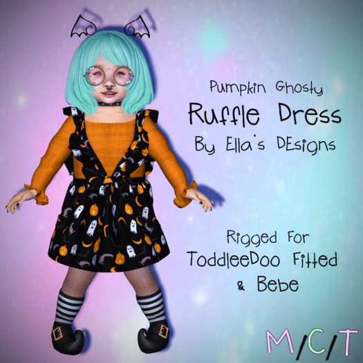 [ED] Pumpkin Ghosty Ruffle Dress
