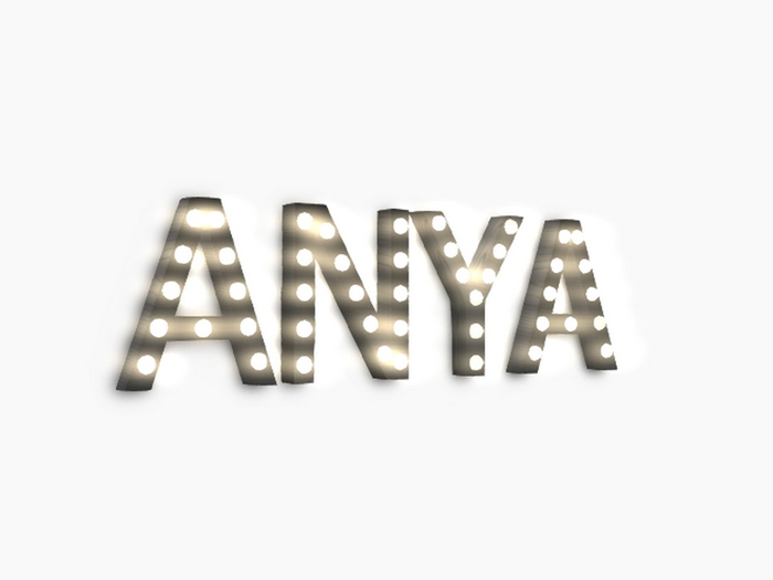 [Px] "ANYA" Illuminated Light Bulbs Sign
