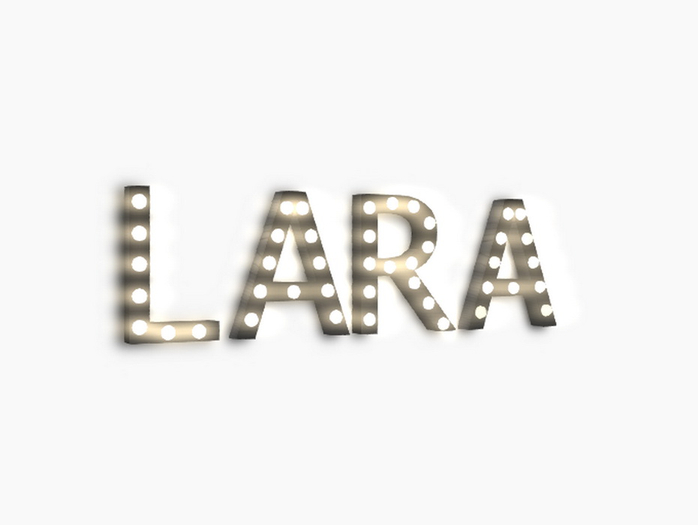 [Px] "LARA" Illuminated Light Bulbs Sign
