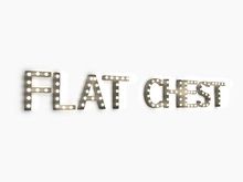 [Px] "FLAT CHEST" Illuminated Light Bulbs Sign