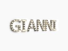[Px] "GIANNI" Illuminated Light Bulbs Sign