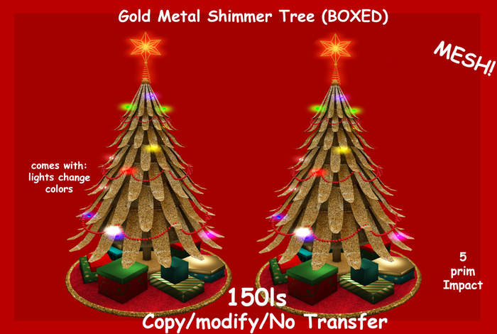Gold Metal Shimmer Tree (BOXED)