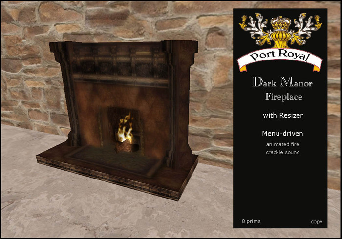 "Port Royal" Dark Manor Fireplace