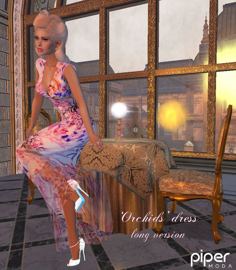 Piper Moda 'Orchids' sleeveless dress
