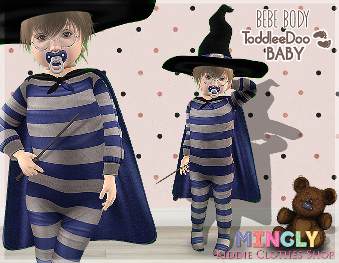 ToddleeDoo Baby & Bebe Fitted Wizard/Witch Blue