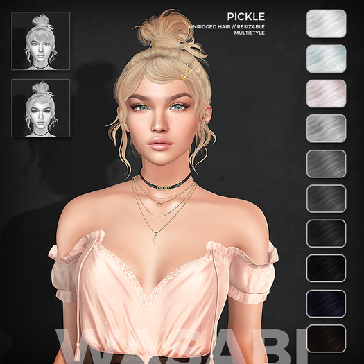 Wasabi // Pickle Mesh Hair - B&W