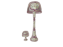Rose Stained glass lamp set