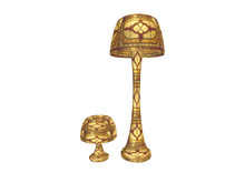 Gold Stained glass lamp set