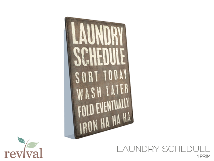 .:revival:. laundry schedule