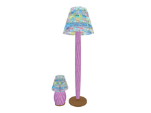 Decorator Touch lamp set-Pleated shade-Pink Pastels