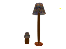 Decorator Touch lamp set-Pleated shade-multi browns