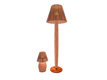 Decorator Touch lamp set-Pleated shade-Mauve