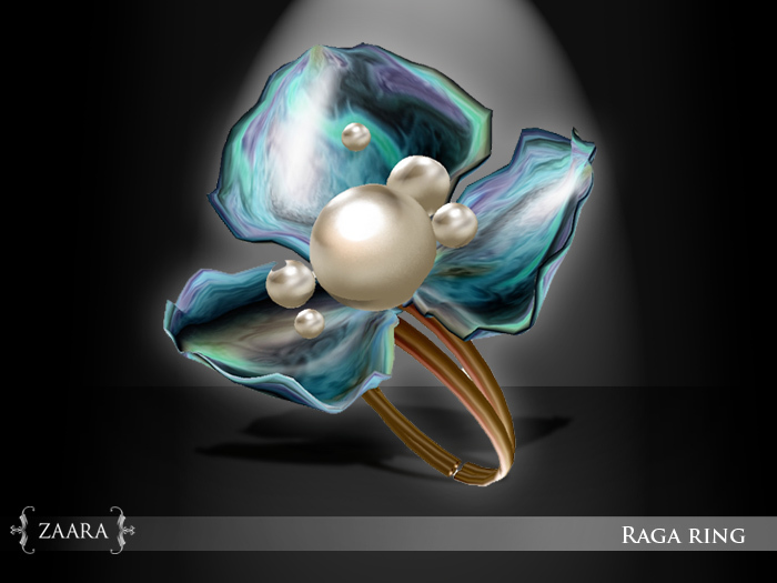 Zaara : Raga oyster ring *paua*