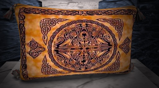 celtic altar cloth triad brown pillow