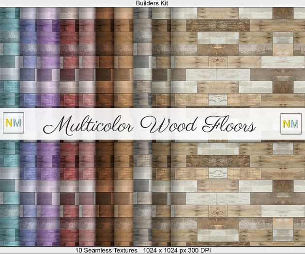 Multicolor Wood Floors Builders Kit 10 Seamless Textures NM