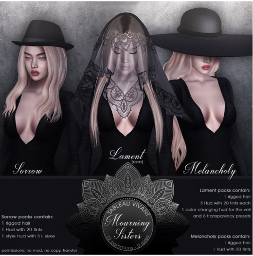 Tableau Vivant - Mourning Sisters - Melancholy - Reds