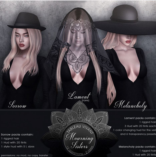 Tableau Vivant - Mourning Sisters - Melancholy - Reds