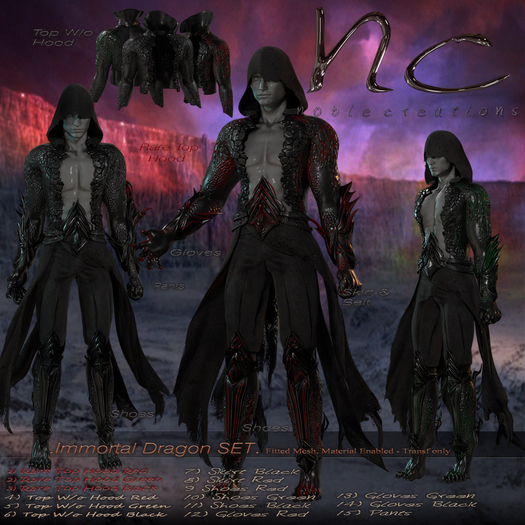 [NC] - Immortal Dragon - Skirt Red - AE