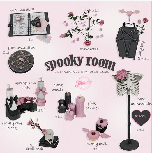 *Tentacio* Spooky room gacha. Spooky shoes black