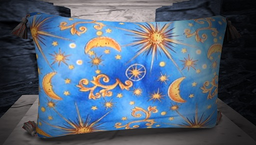 celtic altar fabrics celestial moon blue pillow