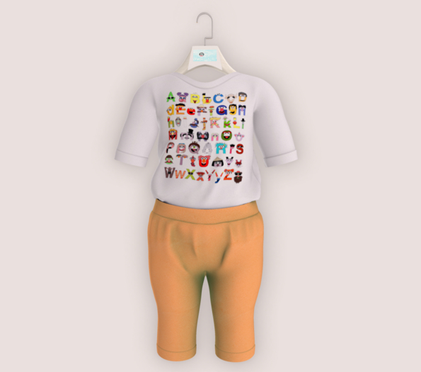 SuperStarkin- Alphabet Set Sherbert Orange BeBe