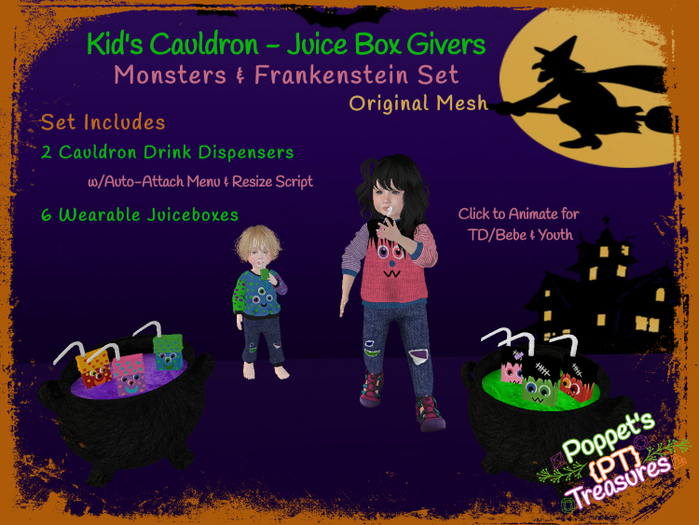 {PT} Kid's Cauldron Giver - Monsters & Frankenstein Set
