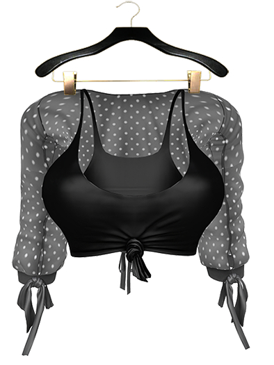GGVG AMAYA TOP&CARDIGAN BLACK DOTS