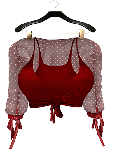 GGVG AMAYA TOP&CARDIGAN RED DOTS