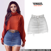 TETRA - Dina - denim ripped skirt (White)