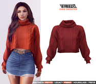 TETRA - Dina - turtleneck knit sweater (Burgundy)