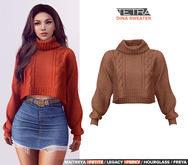 TETRA - Dina - turtleneck knit sweater (Brown)