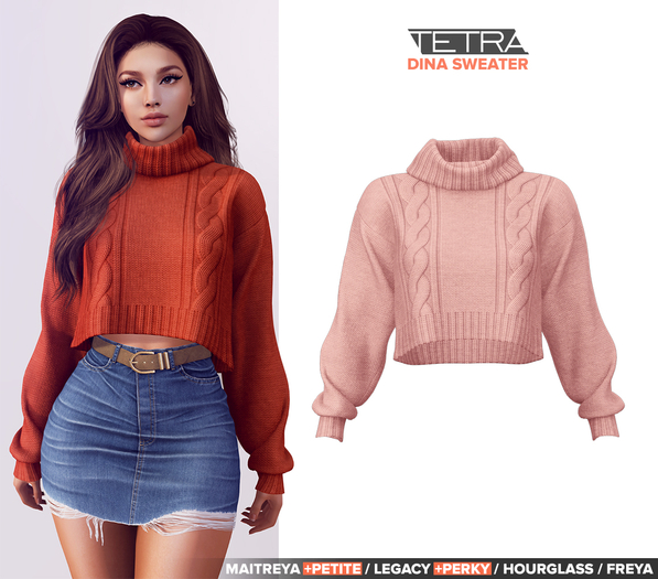 TETRA - Dina - turtleneck knit sweater (Blush)