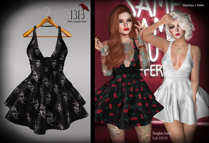 (*<*) 1313 Sonia Dress - Pinup ~Reborn, Waifu, Maitreya, Petite, Legacy, Perky~