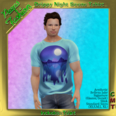 Peeps Fashion Drippy Night Scene Landscape Tshirt Male