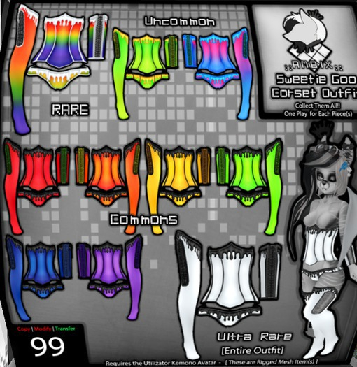 ::AMBIX:: Goo Corset Gloves [COMMON - Blue Raspberry]