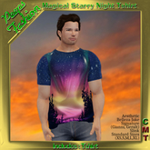 Peeps Fashion Magical Starry Night Forest Tshirt Male