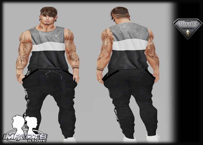 IMPACT- CONJUNTO PRETO E BRANCO AESTHETIC