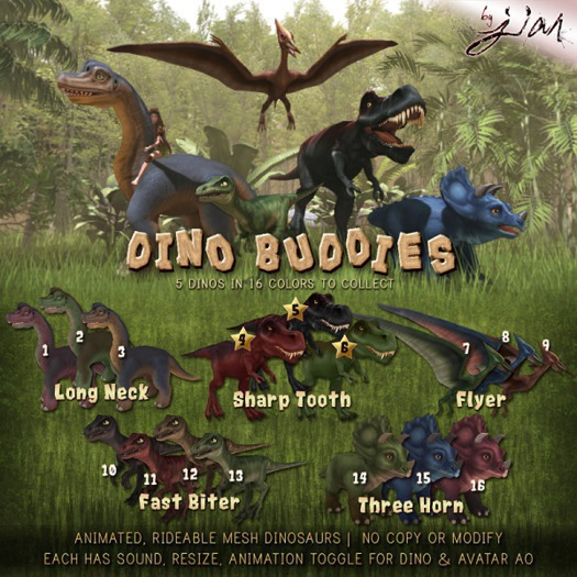 JIAN Dino Buddies :: 5. Sharp Tooth - Striped (BOX) RARE
