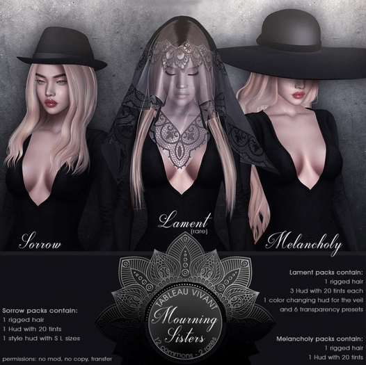Tableau Vivant - Mourning Sisters - Melancholy - Reds
