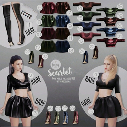 Fawny - Scarlet.Skirt - Black - RARE - Maitreya