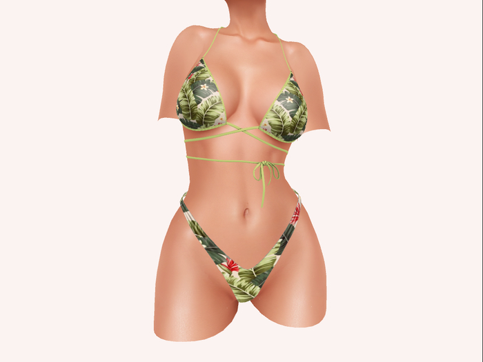 :Essence:Giulia bikini green flowes