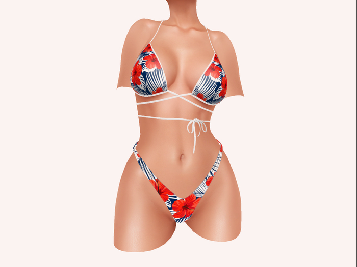 :Essence:Giulia bikini red flowes