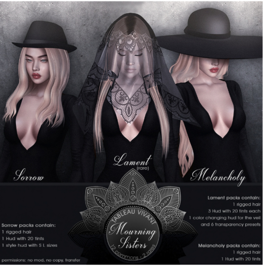 Tableau Vivant - Mourning Sisters - Melancholy - Reds