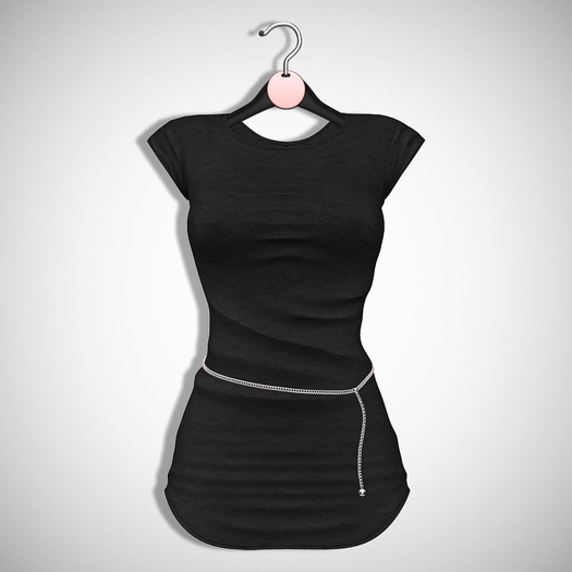 ChicModa // Carlie Dress & Chain Belt // BLACK