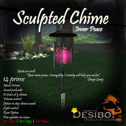 Desibo! Glass Inner Peace Chime - Magenta