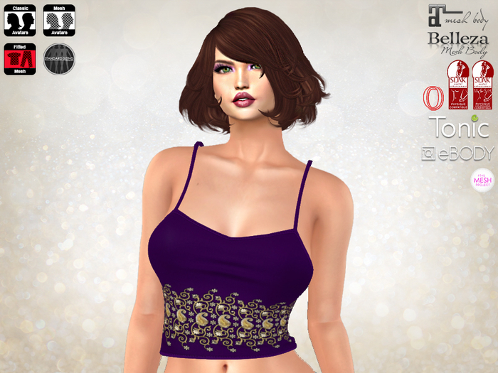 Beaded Tops - Amethyst Gold